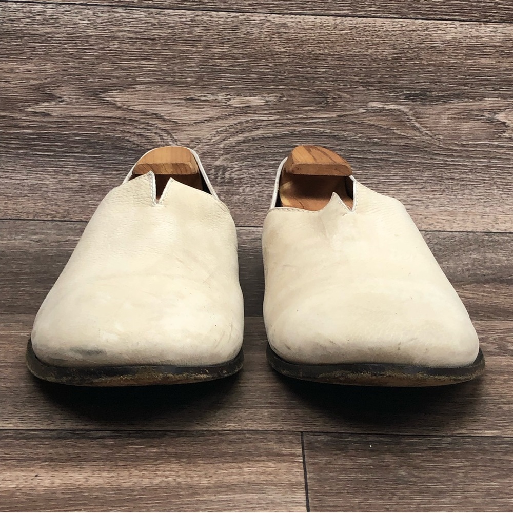 Giorgio Armani Cream Leather Almond Toe Slip On Loafers Men's 44/ US 10.5 - Picture 11 of 15